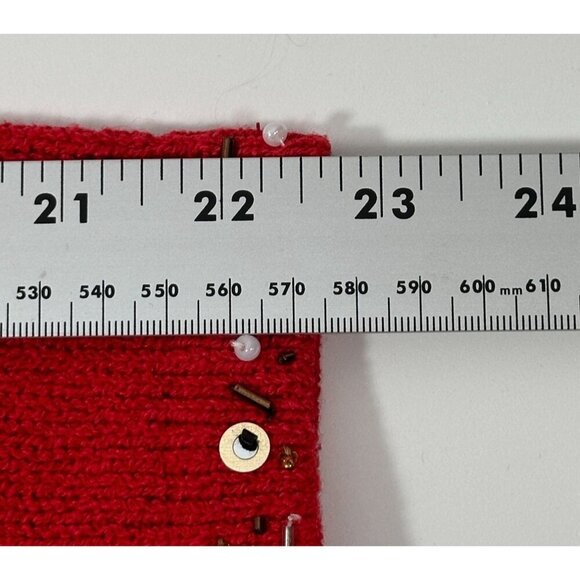 Coldwater‎ Creek Red Bejeweled Cats Kitchy Zip Sweater Jacket Size L - Picture 9 of 16